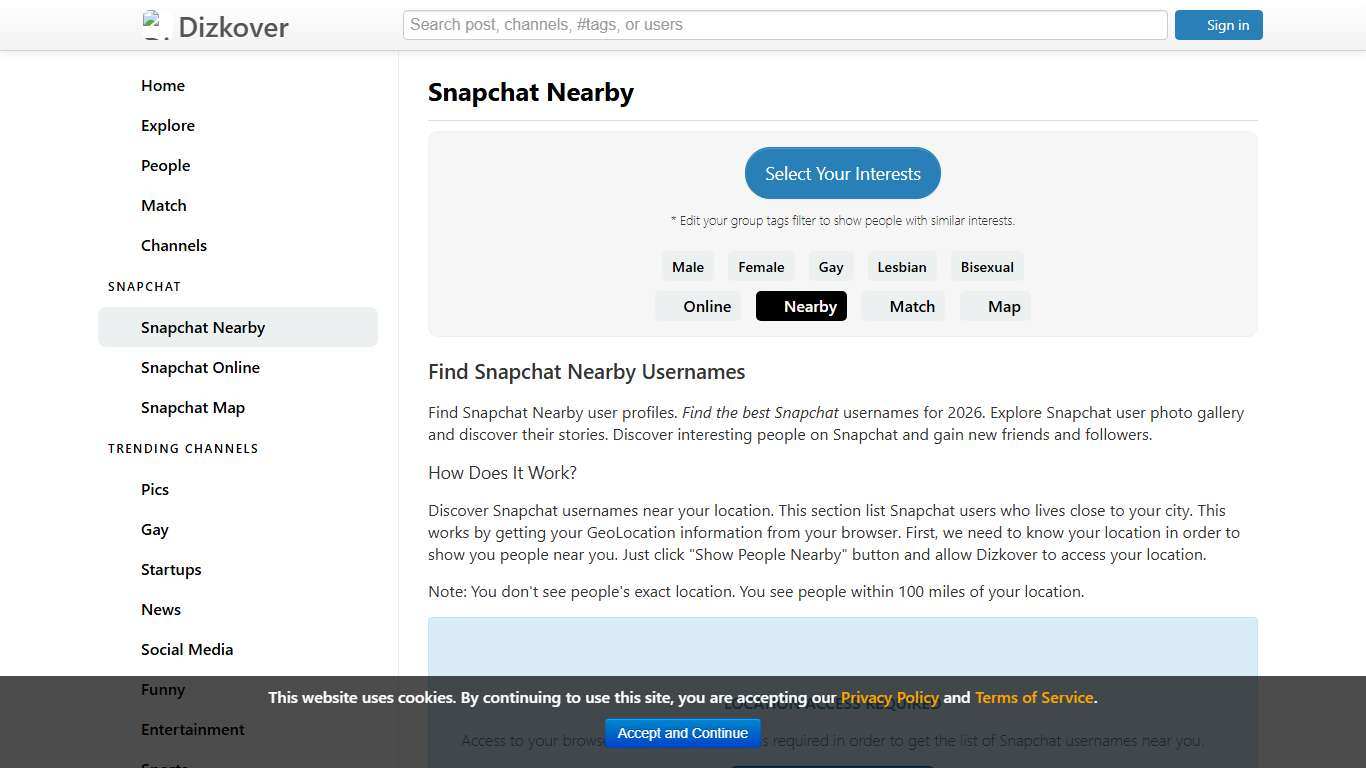 Snapchat Usernames: Nearby - Dizkover